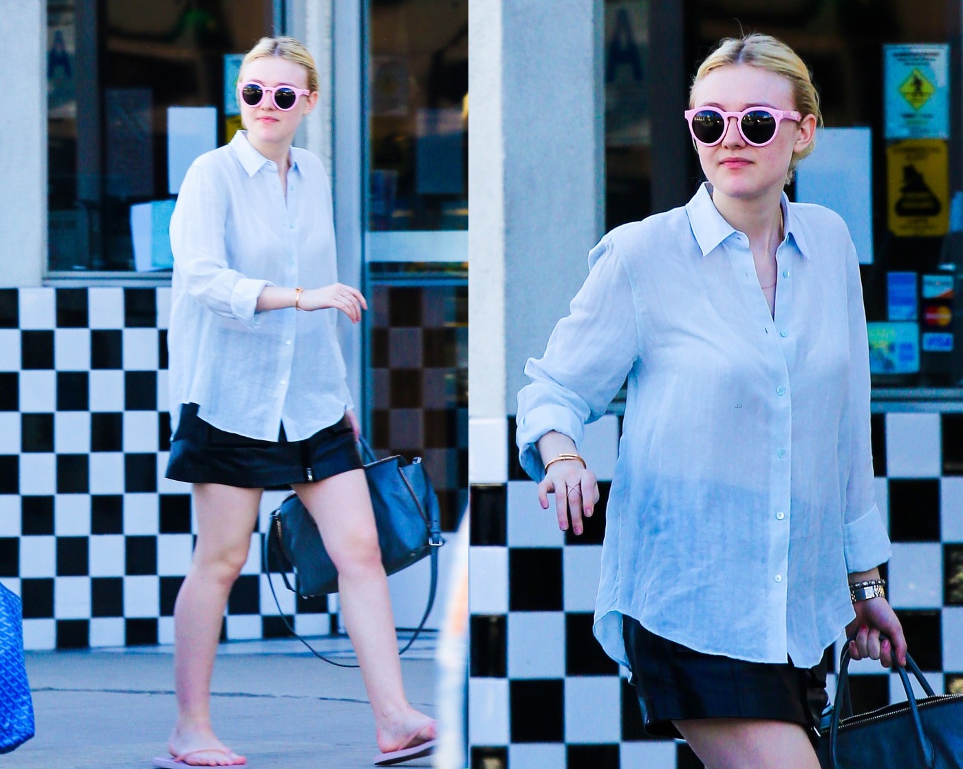 Dakota Fanning in Pink Sunglasses submitted by Canary + Rook