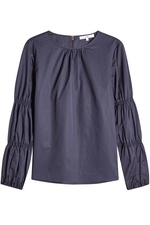 Cotton Blouse with Gathered Sleeves by Tibi