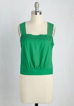 Out on a Trim Tank Top in Verdant by East End Apparels