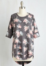 Best of Botanical Floral Top in Charcoal by Freeloader