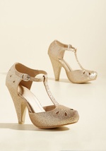 The Zest Is History Metallic Heel in Glittery Gold by Tuk