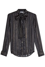 Silk Chiffon Blouse with Metallic Thread by Frame Denim