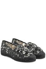 Embellished Lace Espadrilles by Dolce & Gabbana