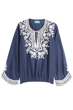 Embellished Silk Top by Taj