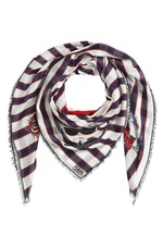 Captain Karl Striped Scarf with Silk by Karl Lagerfeld