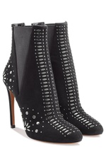 Studded Suede Stiletto Booties by Alaia