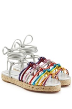 Metallic Leather Braided Sandals by Chloe
