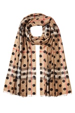 Dot Printed Check Scarf in Mulberry Silk and Wool by Burberry