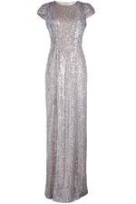 Estrella Capped Sleeve Sequin Dress by Galvan