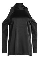 Satin Blouse with Cut Out Shoulders by Galvan