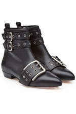 Leather Ankle Boots with Buckles by Red Valentino