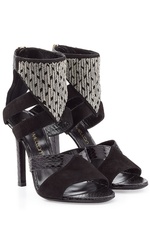 Embellished Leather and Suede Sandals by Tamara Mellon