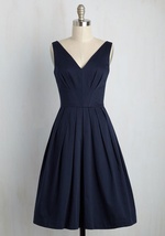 Culminate in Charm Midi Dress in Navy by Emily and Fin LTD