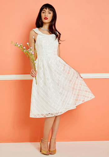 Appareline Inc - Aisle Be Watching You A-Line Dress in White