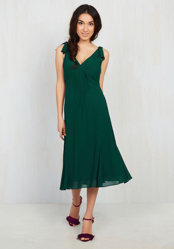 Appareline Inc - Ties to the Occasion Midi Dress in Pine