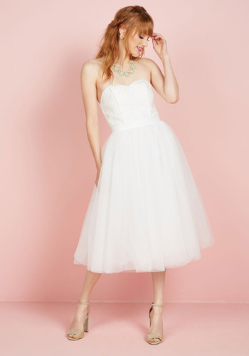 Chi Chi - A Love Above the Rest Fit and Flare Dress in White