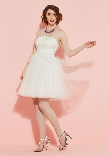 Tulle Love and Cherish Lace Dress in White by Chi Chi
