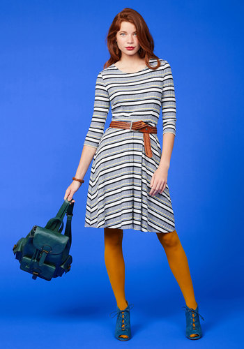 Getting Down to the Knitty Pretty Striped Dress by Nexxen Apparel, Inc
