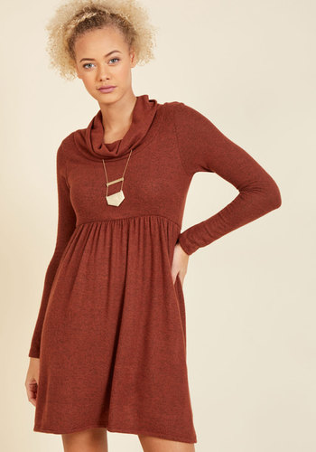 Honoring Hygge Sweater Dress in Rust by Nexxen Apparel, Inc