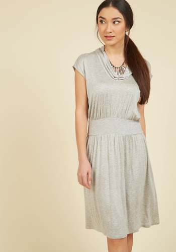 Nexxen Apparel, Inc - Wowed by Your Ways Jersey Dress in Grey