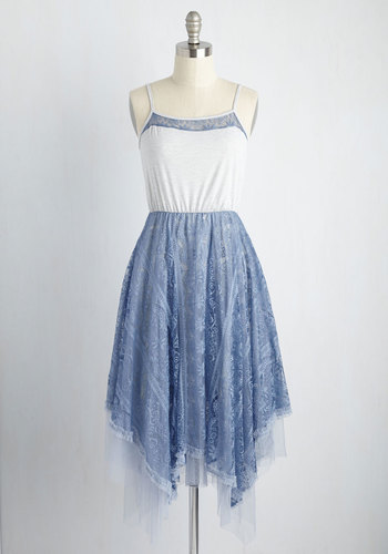Ryu dba Aimind International - Long Time No Whimsy Lace Dress in Cornflower