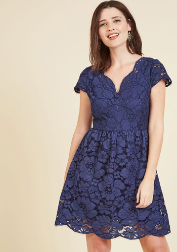 Wendy Bird - Make Way for Winsome Lace Dress in Navy