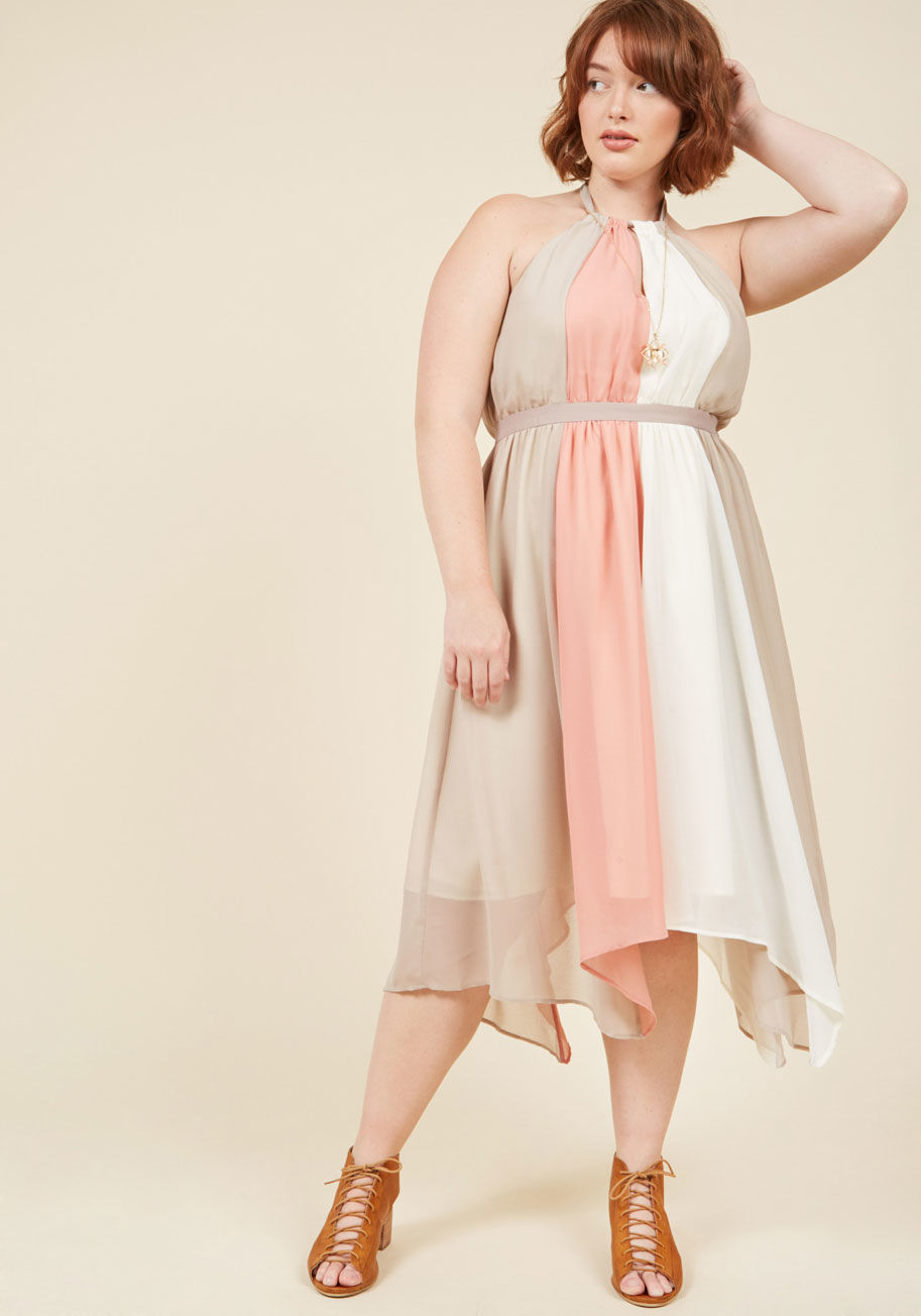  - Elegant and expressive, this colorblock maxi dress sways like a song on your sweet frame! Notes of lightheartedness appear