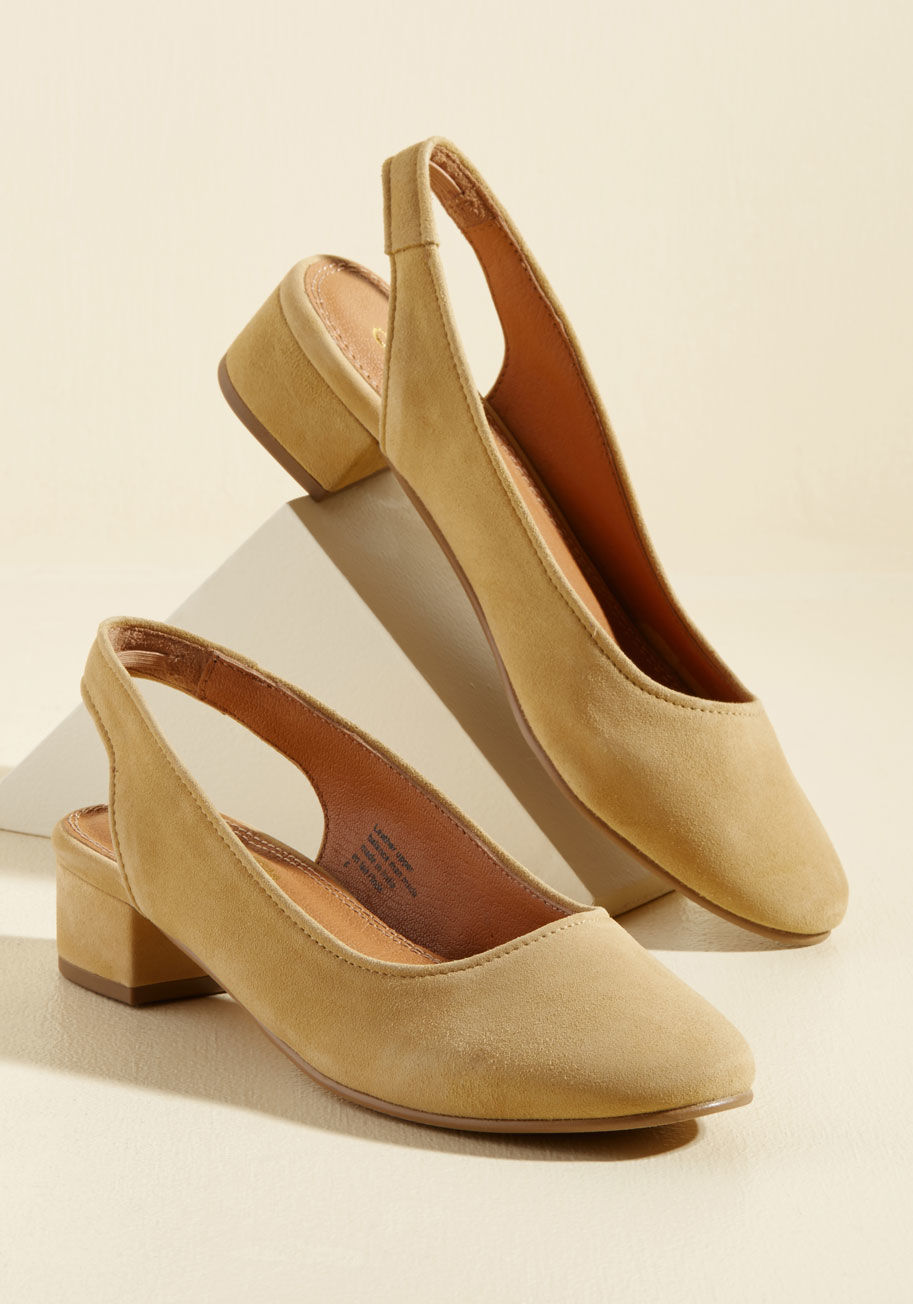  - Give any outfit you choose a jolt of casual-cool energy with the simple addition of these suede slingbacks by Seychelles! Pumping you up - literally - with sleek block heels and packing pizzazz with rounded toes and a versatile, muted blue hue, these invi
