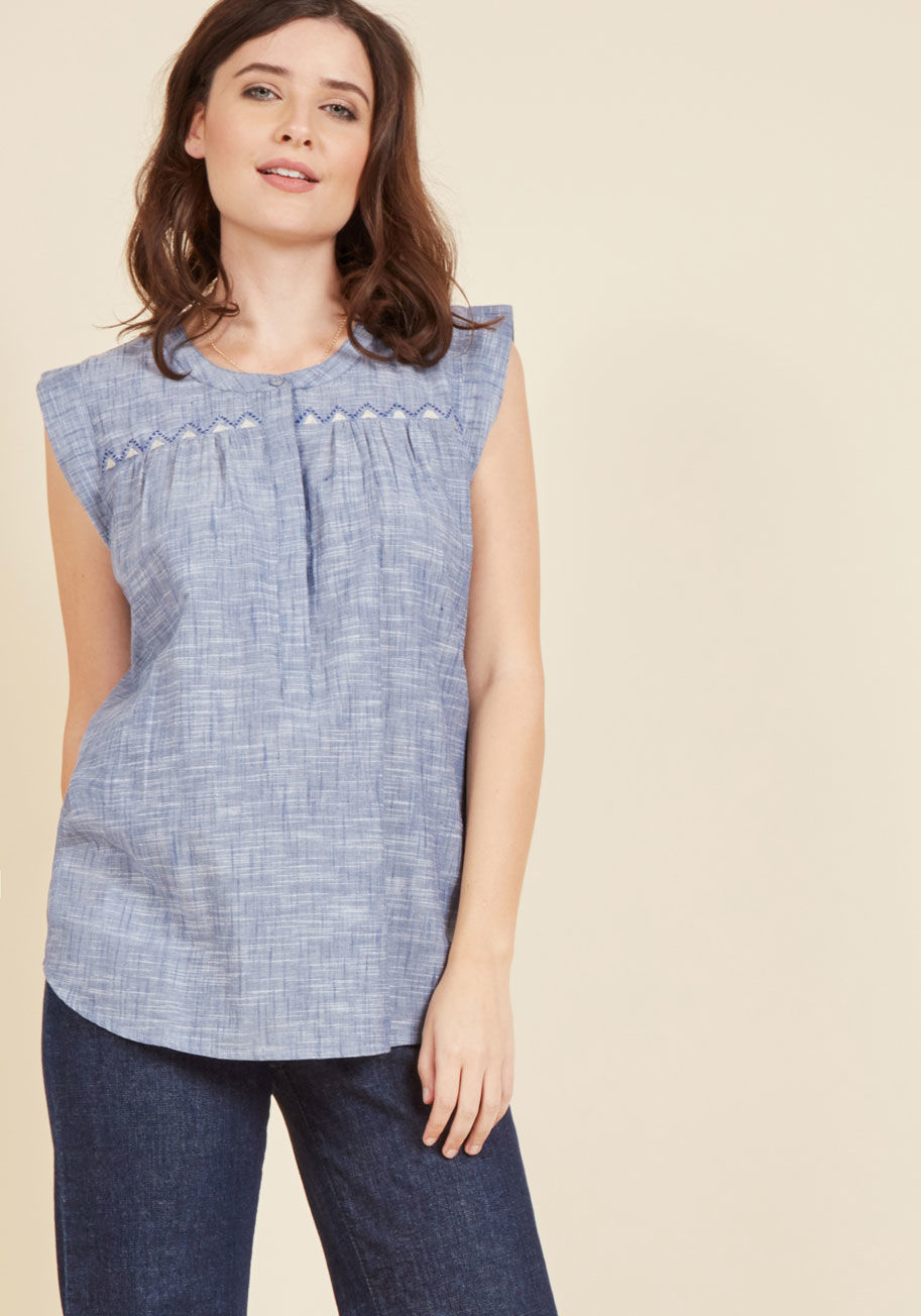  - If the charge is loving this slate blue top from Mata Traders, consider us guilty! Feminist-minded Mata Traders fights poverty through the employment and empowerment for the craftswomen