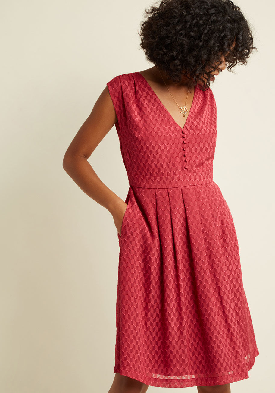 - If you're not in-the-know on why vintage-inspired styles are so sought after, then get acquainted with this burgundy dress! All it takes is one spin