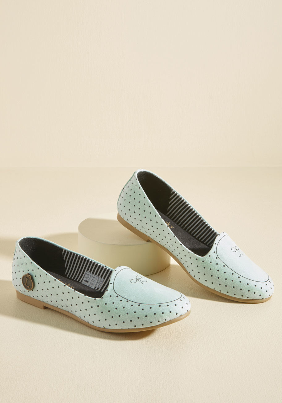  - Just because you polish off your outfit with these mint green loafers from Loly
