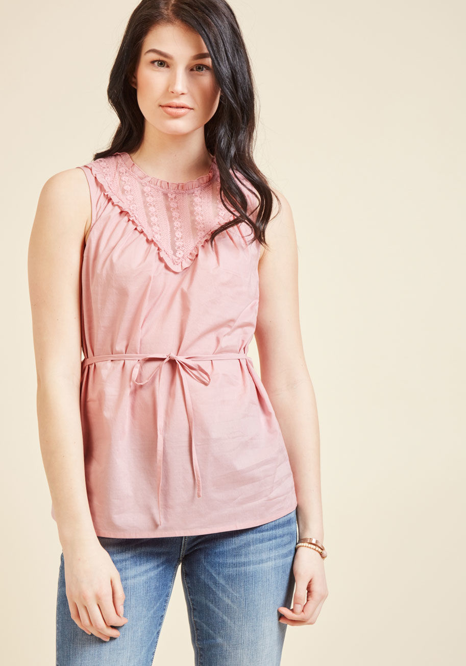  - Picture your perfect day. Imagine the ideal itinerary and the friends you'll invite along - then slip into this olive green blouse and put your plan into posh action! Part of our ModCloth namesake label, this lightweight cotton top touts an embroidered me