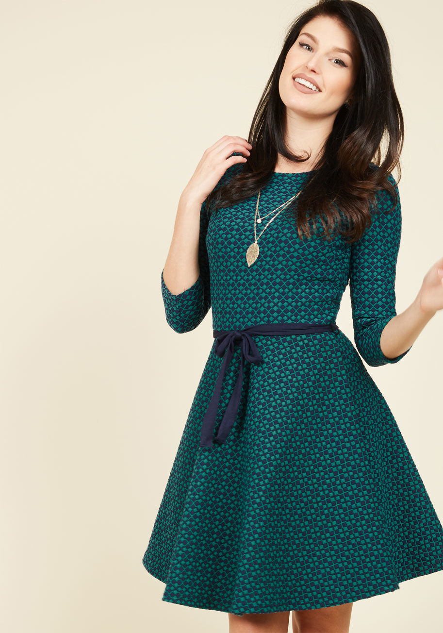  - With a stunning portfolio and this textured dress