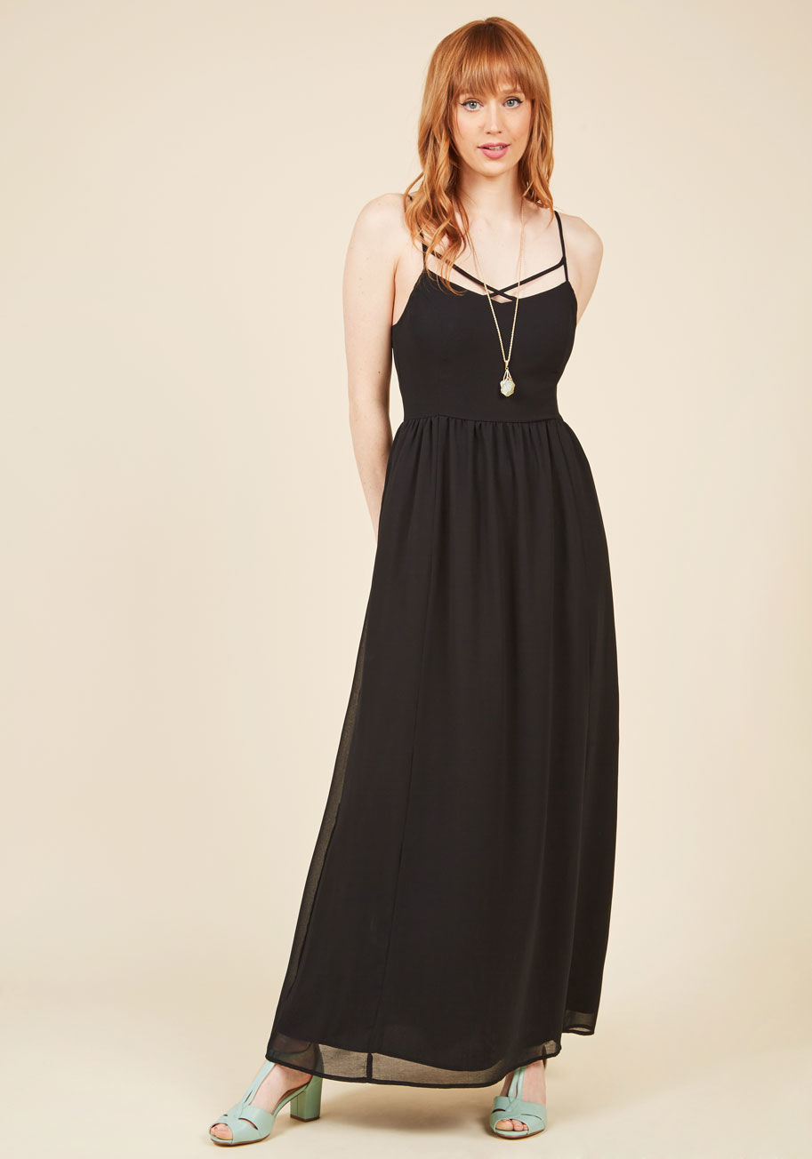  - Your task? Take this pastel green maxi dress - a piece from our ModCloth namesake label - from daytime activities to nighttime fun. By implementing your style savvy on the strappy bodice, pocketed skirt, and white frond pattern of this truly lovely frock,