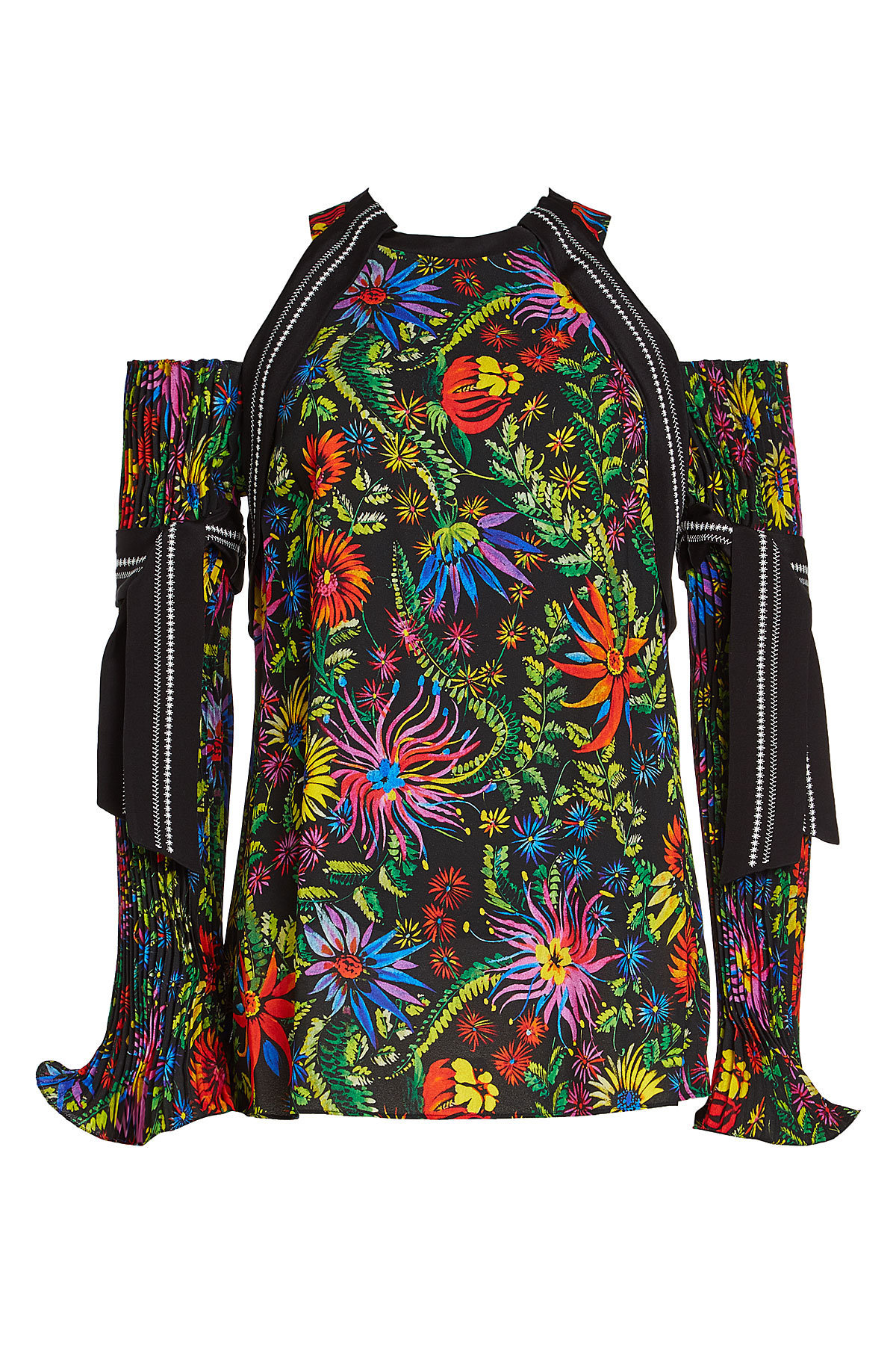 3.1 Phillip Lim - Printed Top with Cut-Out Shoulders