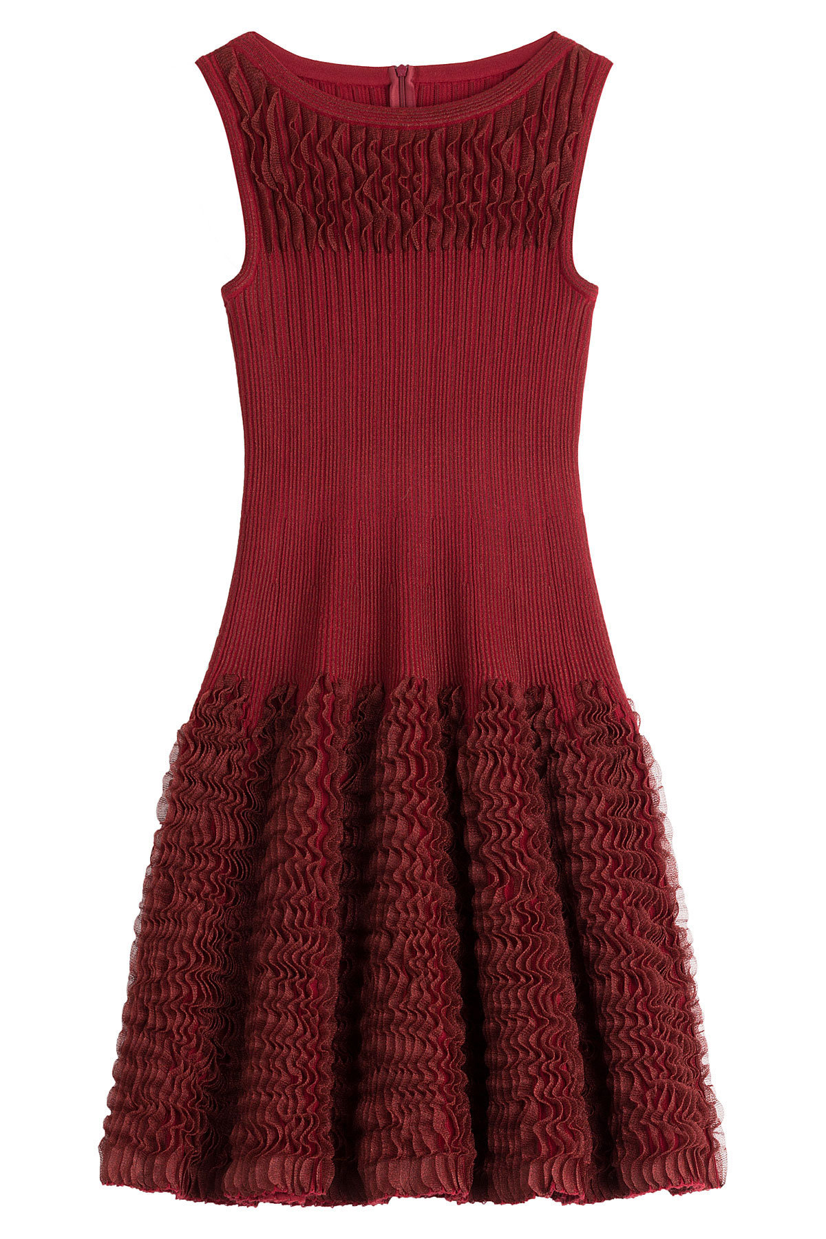 Alaia - Ruffled Knit Dress with Wool