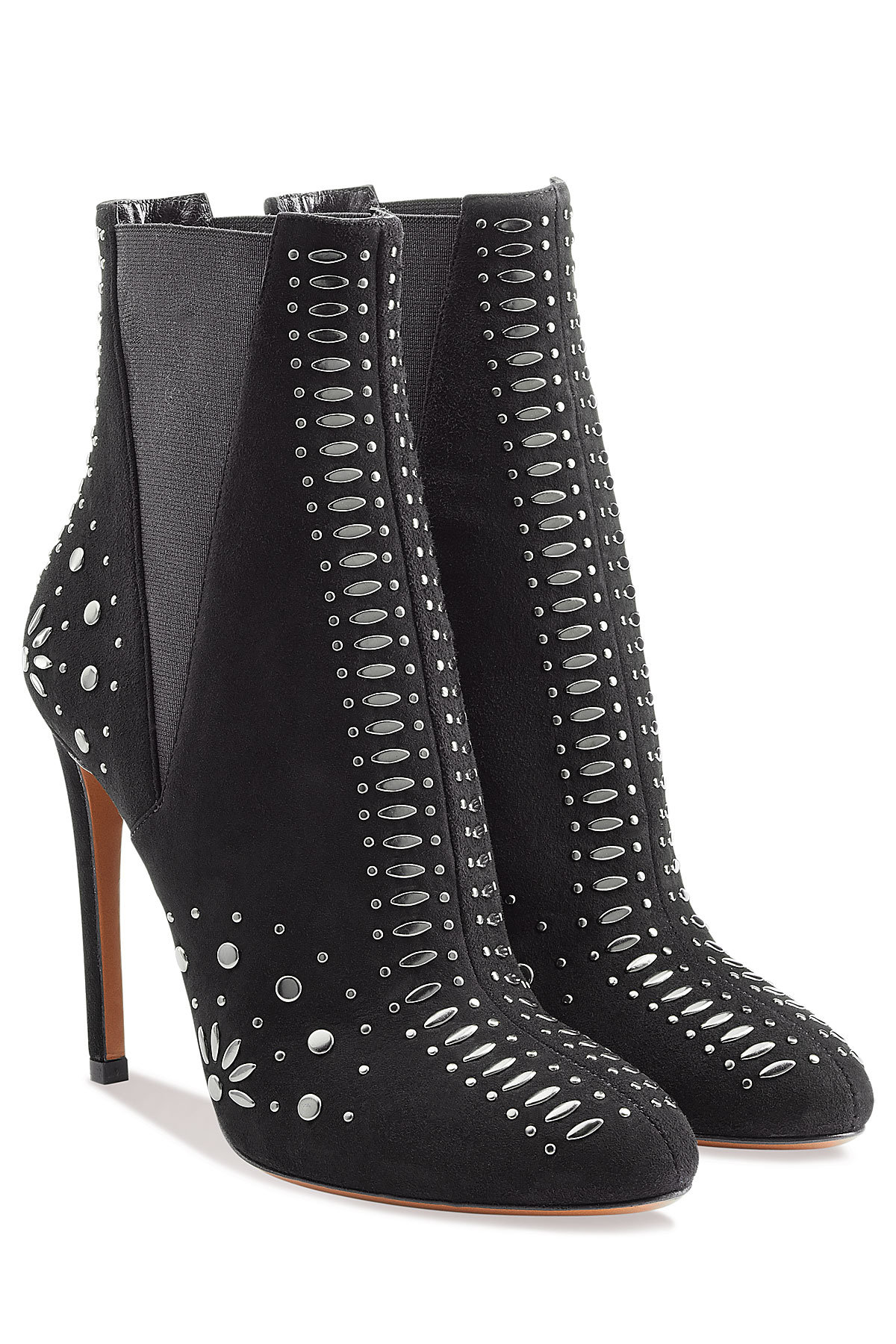 Studded Suede Stiletto Booties by Alaia