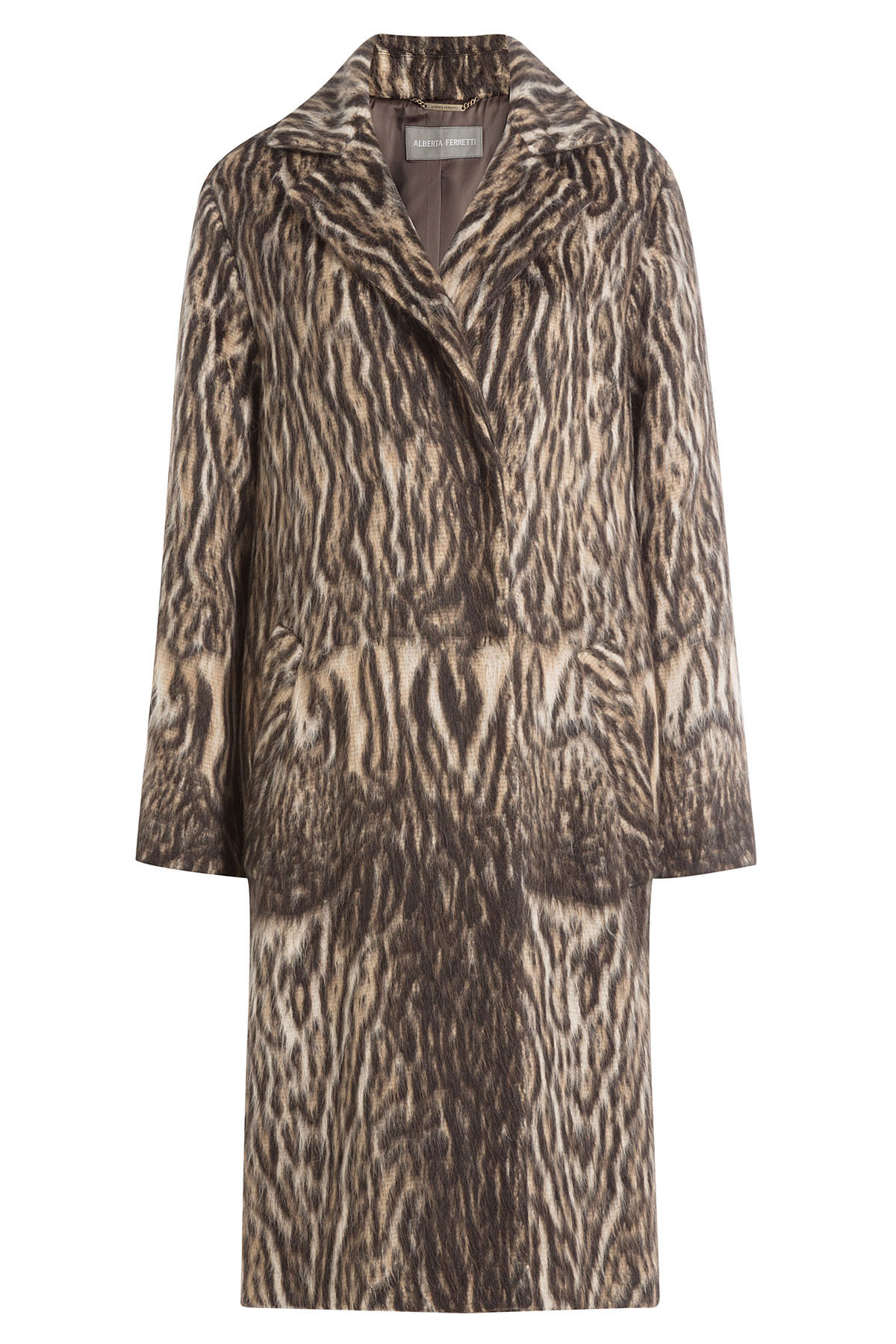 Alberta Ferretti - Printed Coat with Virgin Wool and Alpaca Wool