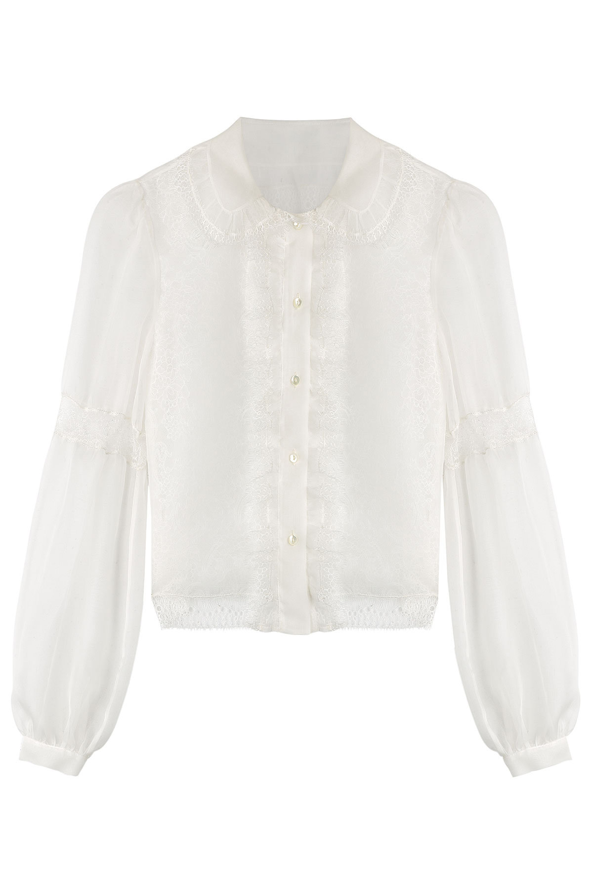 Silk Blouse with Lace by Alberta Ferretti