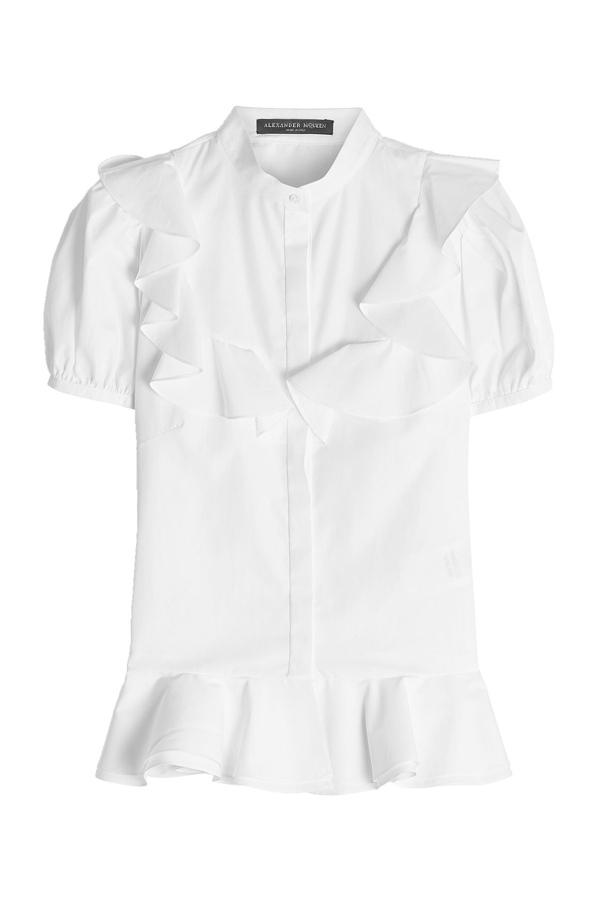 Alexander McQueen - Cotton Blouse with Flutter Detail
