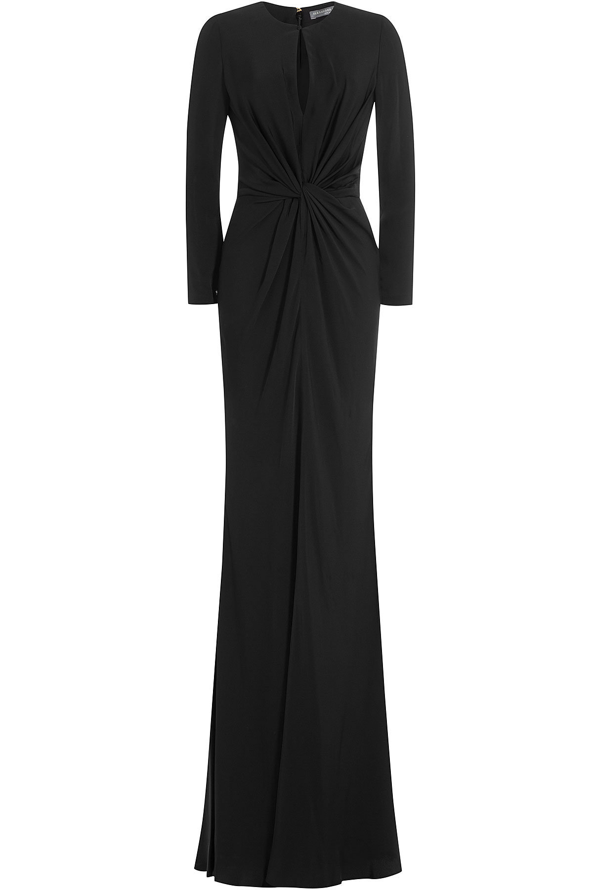 Alexander McQueen - Draped Floor Length Silk Dress