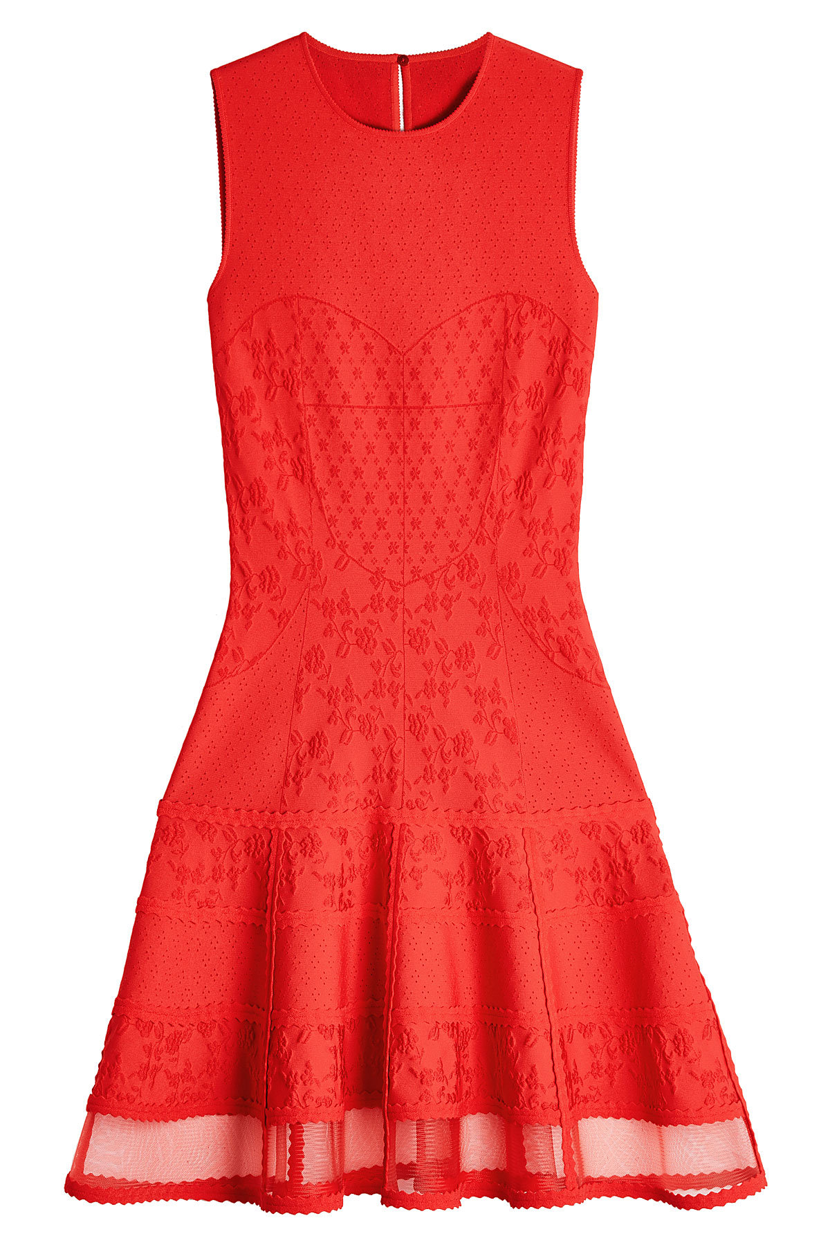 Alexander McQueen - Embroidered Mini Dress with Tulle