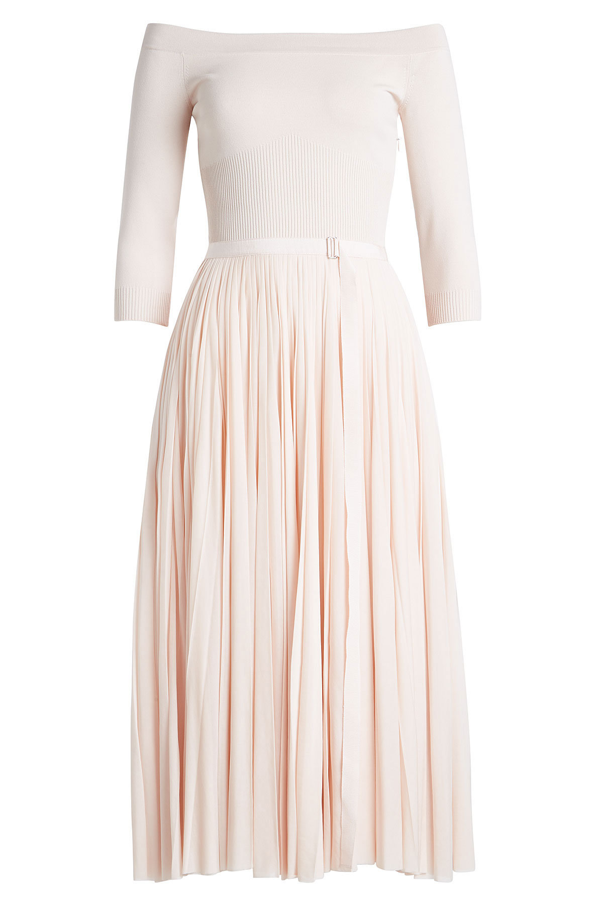 Off-Shoulder Dress with Belt by Alexander McQueen