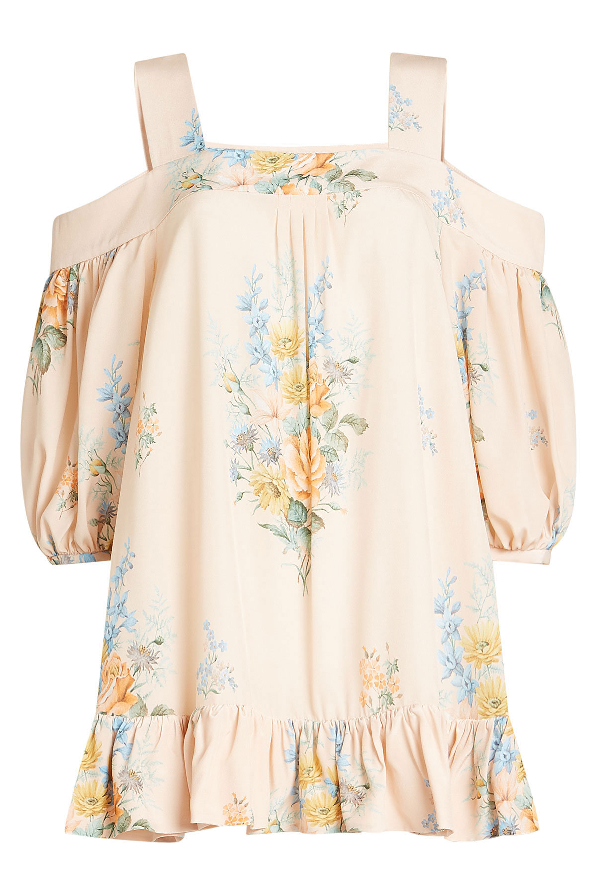 Alexander McQueen - Printed Silk Cold-Shoulder Top