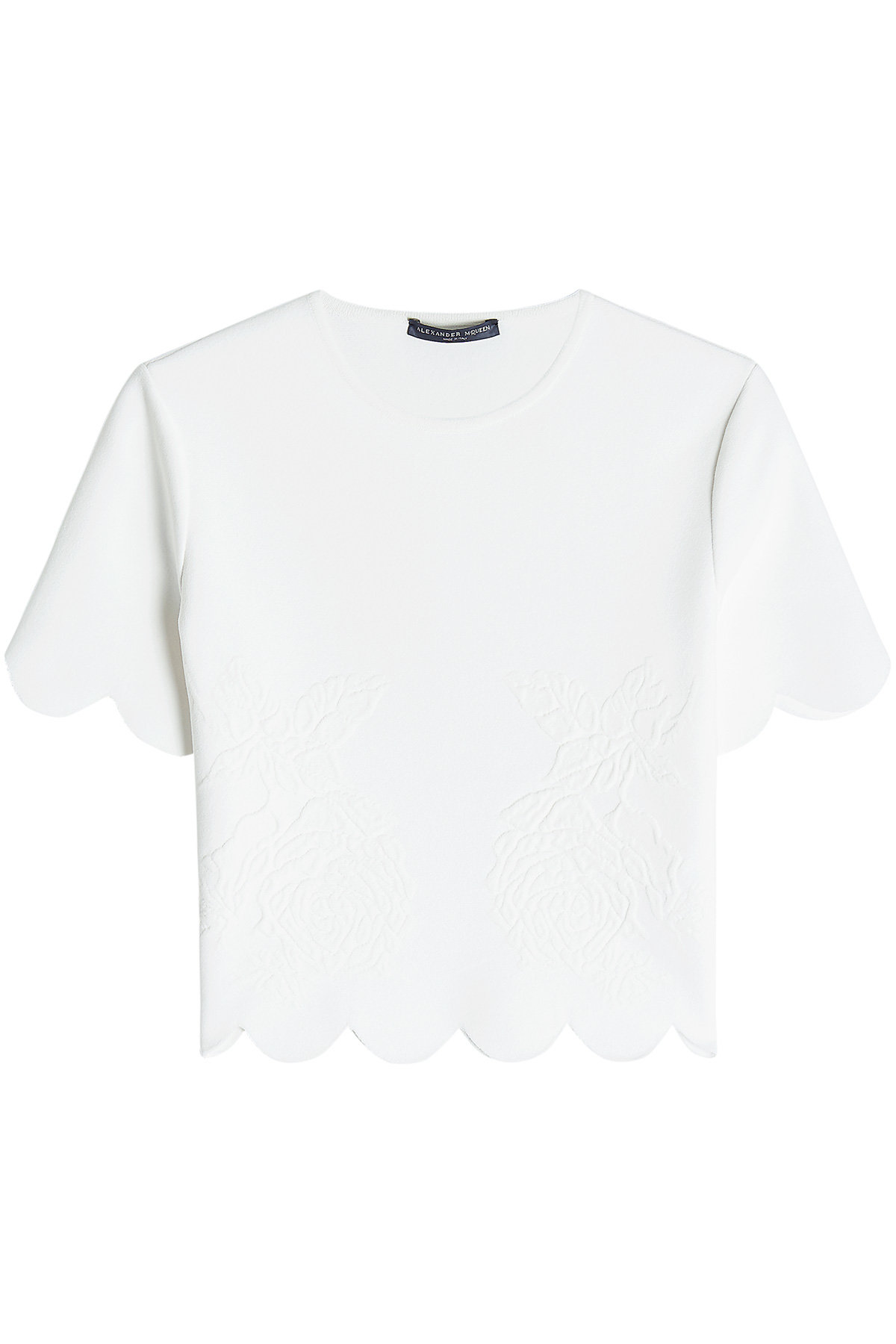 Alexander McQueen - T-Shirt with Scalloped Hem