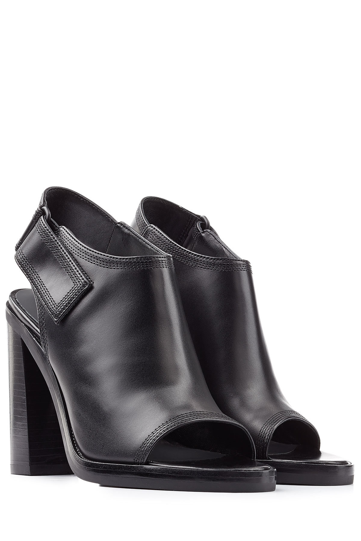 Charisse Stacked Heel Leather Sandals by Alexander Wang