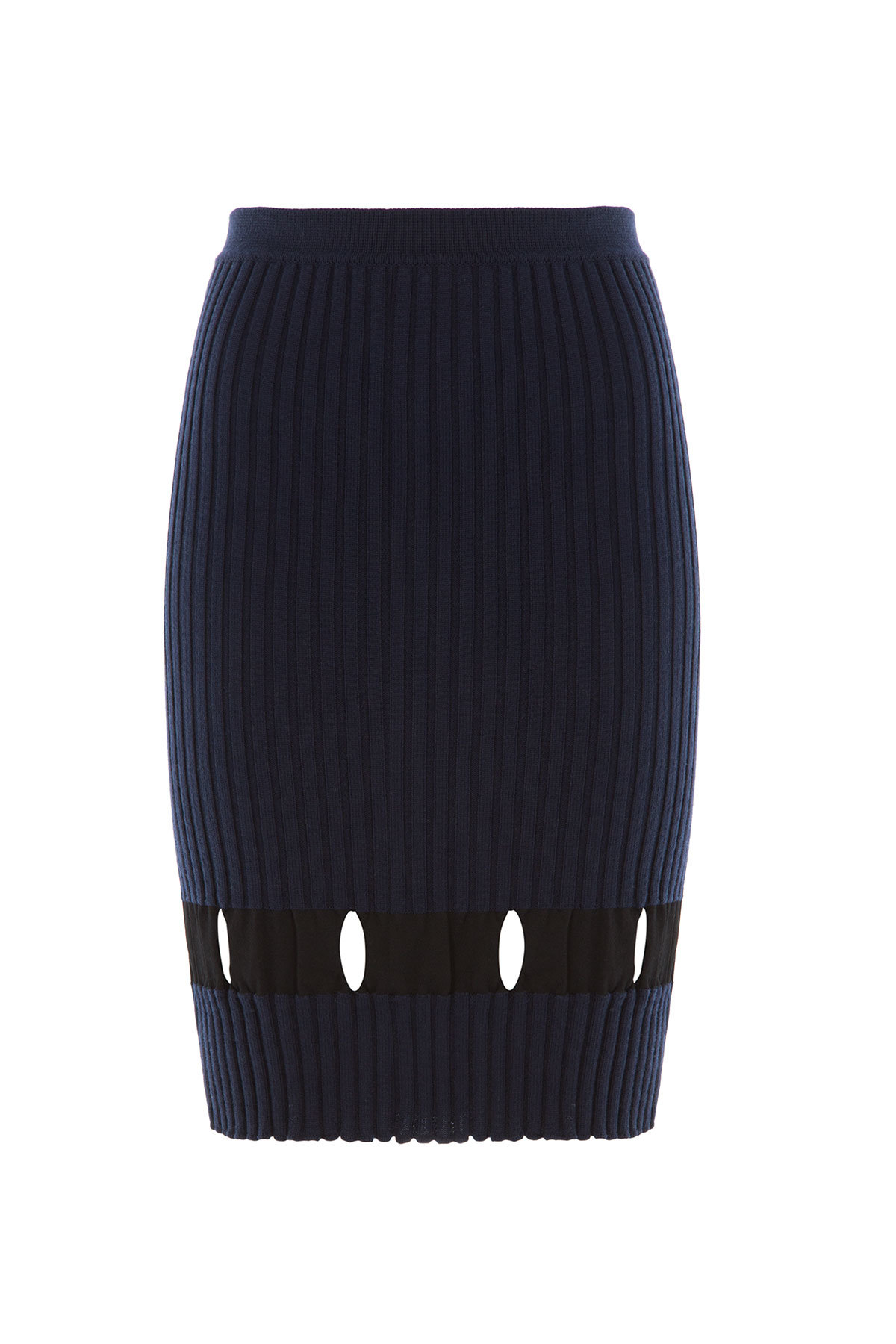 Ribbed Wool Skirt with Cut-Out Detail by Alexander Wang