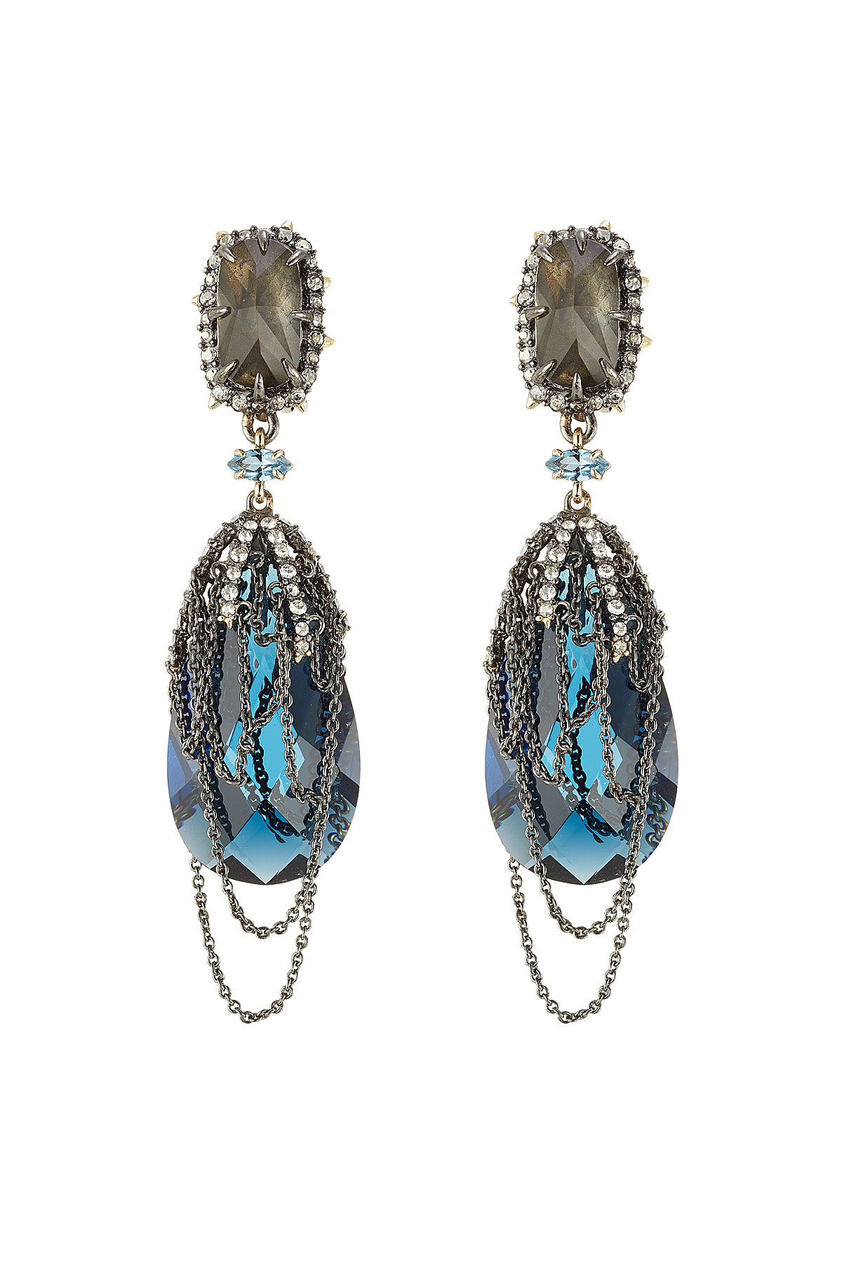 Draped Chain and Crystal Earrings by Alexis Bittar