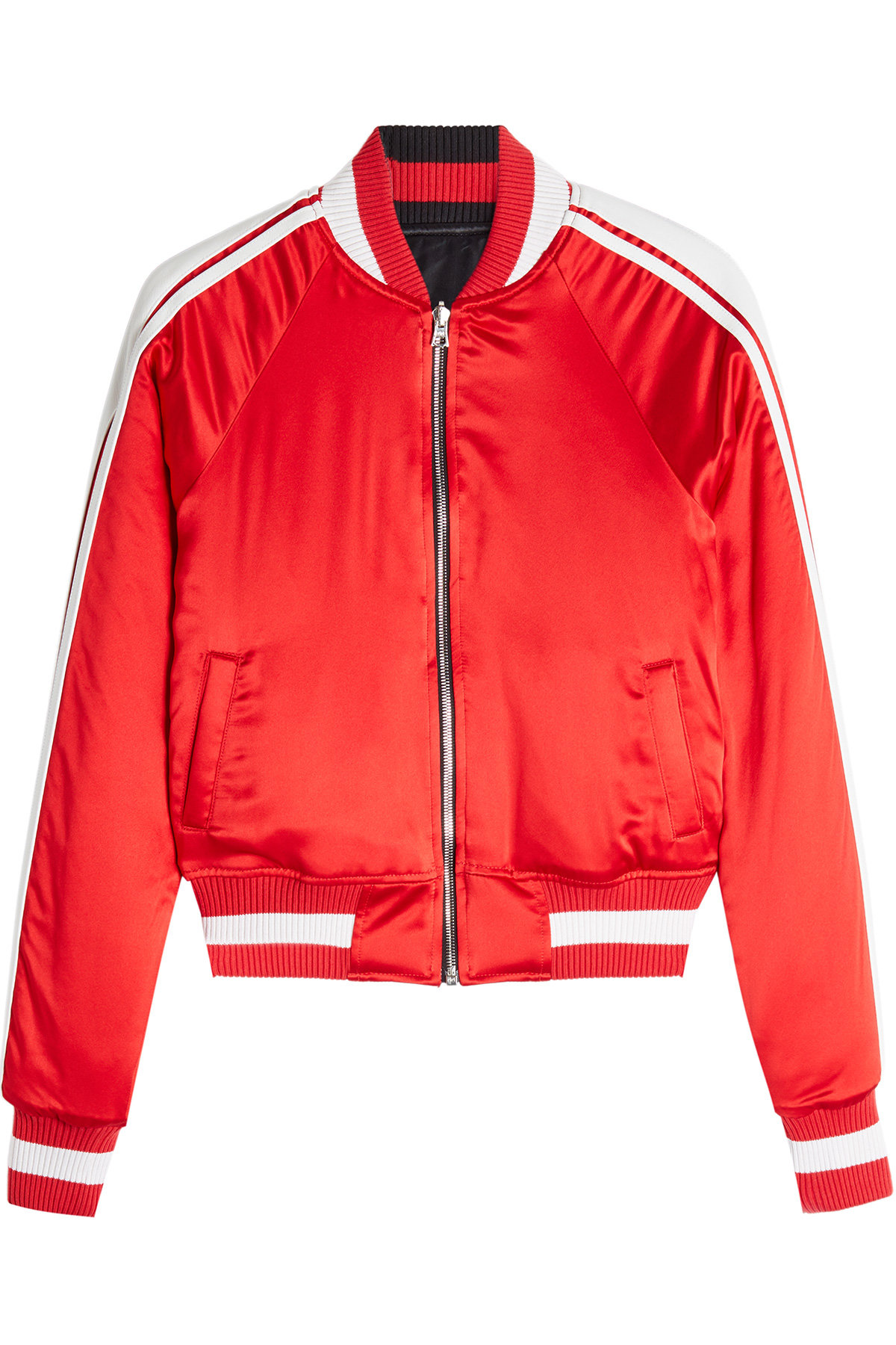 Amiri - Reversible Silk Bomber Jacket with Leather