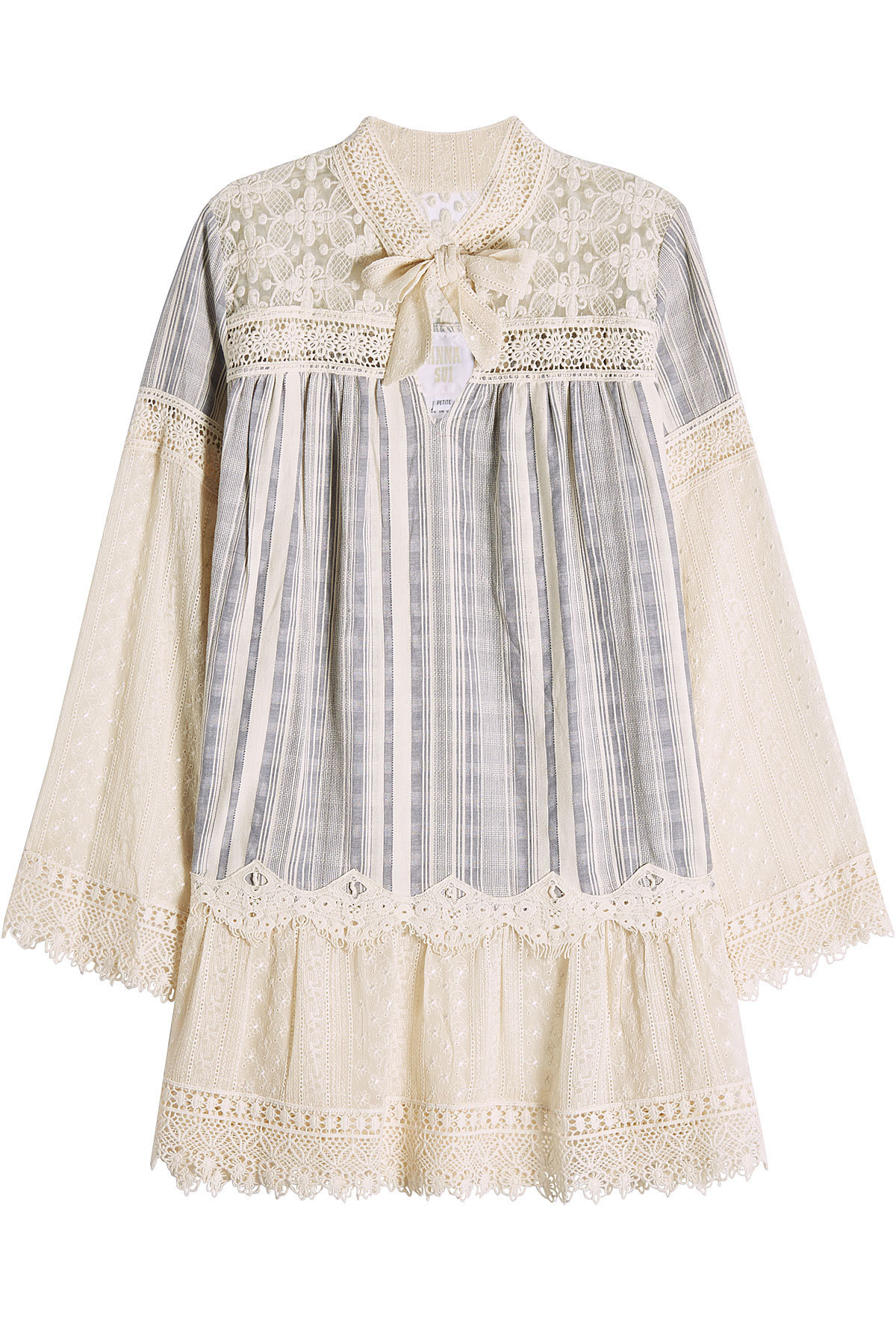 Anna Sui - Cotton Dress with Embroidery and Lace